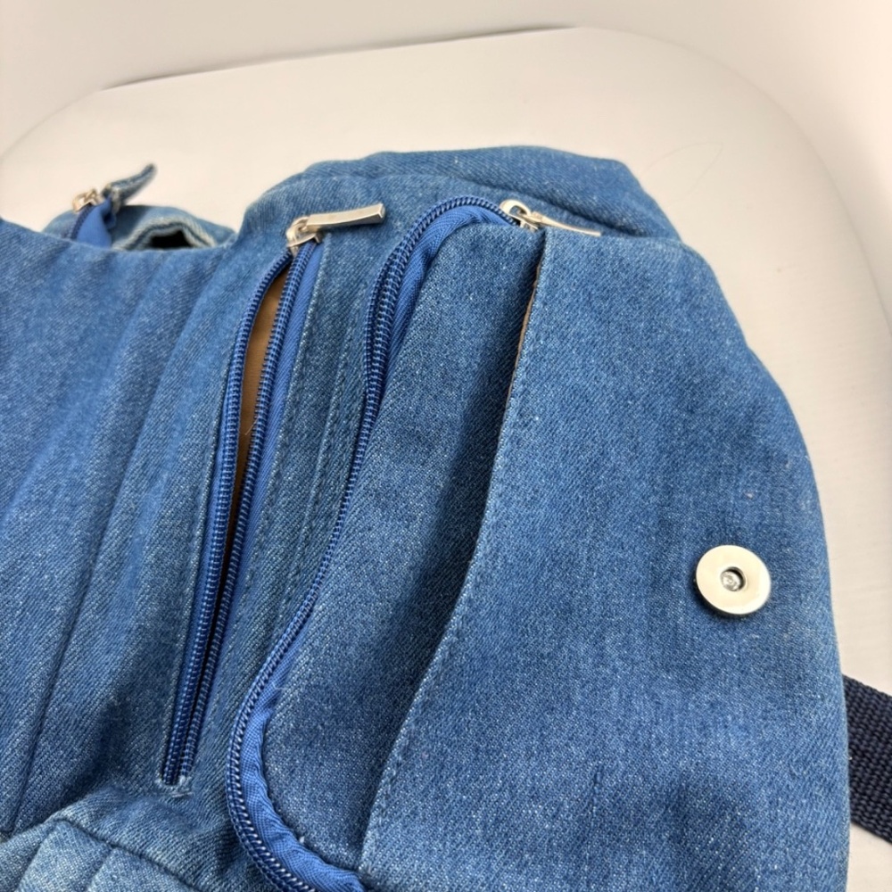 Organizzi Blue Denim Crossbody Bag with Multiple Zipper Pockets - Picture 5 of 12
